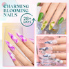 MIZHSE Marble Nail Polish Marble Ink for Nails Gel Blooming Gel Nails Polish 12 Colors Nail Ink Magic Watercolor Pink Bl