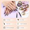 SAVILAND Chrome Nail Powder Set 6 Colors Metallic Gold Chrome Nail Powder Mirror Effect Holographic Chameleon Pigment Ch