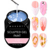 Makartt 3D Gel Nail Art Clear 3D Painting Gels for Chrome Powder 3D Sculpting No Wipe for Gel Nail Polish 3D Carving Dra