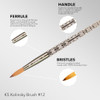 Kiara Sky Acrylic Brush 12 Clear 100 Pure Kolinsky Crystal Cut Handle and Acetone Resistant