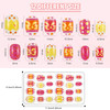 Maitys 240 Pcs Children False Nails 10 Packs Kids Girls Press on Short Artificial Fake Nails Gradient Color Rainbow Pre