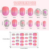 Maitys 240 Pcs Children False Nails 10 Packs Kids Girls Press on Short Artificial Fake Nails Gradient Color Rainbow Pre
