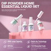 Morovan Dip Powder Liquid Set with Activator Base Top Coat and Dipping Powder Brush Saver 4pcs 05oz for Dip Nail Kit