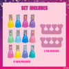 Townley Girl Disney Princess NonToxic Water Based Peel Off Quick Dry Nail Polish with Nail Separators Gift Kit Set for K