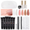 GAOY Poly Gel Nail Kit with U V Light Starter Kit 6 Pcs Builder Gel Extension Kit for Beginners with Everything Nail Art
