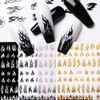 Flame Nail Stickers 4 Sheets 3D Holographic Fire Nail Art Decals White Black Silver Gold Reflections Nail Vinyls Stencil