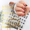 Flame Nail Stickers 4 Sheets 3D Holographic Fire Nail Art Decals White Black Silver Gold Reflections Nail Vinyls Stencil