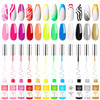 GOICC Nail Art Polish Set Gel Liner Kit For Nail Design Polish Paint For Nail 12 Colors Black White Gel Nail Polish Soak