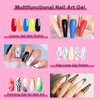 GOICC Nail Art Polish Set Gel Liner Kit For Nail Design Polish Paint For Nail 12 Colors Black White Gel Nail Polish Soak