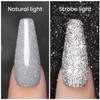 RARJSM Glitter Nail Polish Silver Nailpolish Gel Nail Polish 1PACK 75ML Soak Off Nail Cure Required for Nail Art Design