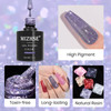 MIZHSE Reflective Glitter Gel Nail Polish Holographic Glitter Gel Polish Set Sparkly Shiny Bling Nail Polish Soak Off UV