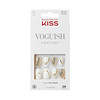 KISS Voguish Fantasy Press On Nails Nail glue included Glam and Glow White Short Size Squoval Shape Includes 28 Nails 2g