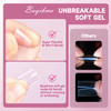 Buqikma 500PCS Short Nail Tips for Acrylic Nails Clear False Short Artificial Tips for Manicure with BoxPink Box with Ti