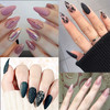 500Pcs Almond Nails Full Cover Clear Acrylic Nail Tips with 10Pcs Nail Glue for DIY Nail Art