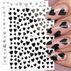 10 Sheets Heart Nail Stickers Glitter Shiny Love Nail Decals 3D Self Adhesive Nail Art Stickers Glitter Powder Effect Va