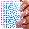 10 Sheets Heart Nail Stickers Glitter Shiny Love Nail Decals 3D Self Adhesive Nail Art Stickers Glitter Powder Effect Va
