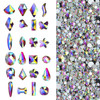 2000Pcs AB Crystal Rhinestones Set 1760pcs240pcs Round MultiShape AB Glass Rhinestone Flatback AB Crystals for Nails Clo