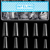 INFELING Clear Coffin Nails Tips Nail Tips for Acrylic Nails Professional 500pcs Half Cover French Nail Tips with Box Fa