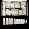 VIVACE Natural Half Moon 550 Acrylic False Fake Gel Nail Tips 11Sizes With Clear Plastic Case for Nail Salon Nail Shop N