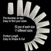 VIVACE Natural Half Moon 550 Acrylic False Fake Gel Nail Tips 11Sizes With Clear Plastic Case for Nail Salon Nail Shop N