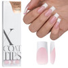 BTArtboxnails French Tip Press on Nails XCOATTIPS White French Tip Nails Pink Long Square Nail Tips Soak Off Acrylic Fak