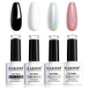 RARJSM Holographic Nail Polish Set Black White Silver Rose Gold Gel Nail Polish Holo Glitter GelPolish 4PCS 75ML Gel Nai