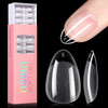 AILLSA Short Almond Nail Tips 360Pcs Full Cover Gel Nails Tips Half Matte No File Clear False Gelly Soft Nails Tip Fake