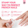 Saviland French Tip Nail Stamp 4PCS Nail Art Stamper Kit Clear Silicone Nails Stamping Long Short Jelly Stamper with Scr