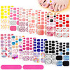 308 Pieces 14 Sheets Full Toe Wraps Adhesive Toenail Wraps Polish Stickers Adhesive Toe Nail DIY Glitter Manicure Decals