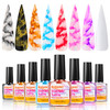 BURANO Marble Nail Gel Polish Blooming Gel Nail Polish Glitter Effect Nail Marble Effect for Nails Art Set 8 Colors Fall