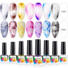 SUPWEE Blooming Nail Polish Watercolor Ink Marble Nail Art Blossom Effect Manicure for Spreading Marble Effect 8 Colors