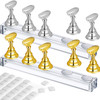 Blulu 2 Set Nail Stand for Painting Press Nail Holder Acrylic Magnetic Tips Training Fingernail Display Stands DIY Cryst