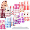 Maitys 264 Pieces 12 Sheets Toe Nail Stickers Self Adhesive Full Nail Wraps Toenail Art Polish Stickers Strips Manicure