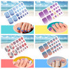 Maitys 264 Pieces 12 Sheets Toe Nail Stickers Self Adhesive Full Nail Wraps Toenail Art Polish Stickers Strips Manicure