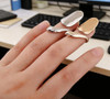 SYBL 6Pcs Gold Fingernails Rings Nail Art Retro Finger Tip Opening Rings Decoration for Gift