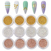Sindy 12Piece Nail Caviar Beads Fashion Gold Silver Rose Gold Nail Steel Ball Kit with Tools Accessories for Women Mixed