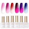 GAOY Color Changing Gel Nail Polish Set 6 Temperature Mood Changing Colors Red Pink Purple Soak Off UV Light Cure Gel Po
