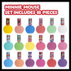 Townley Girl Disney Minnie Mouse 18 Pcs NonToxic PeelOff Nail Polish Set for Girls Glittery and Opaque Colors Perfect fo
