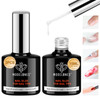 modelones 10 in One Gel Nail Glue Base Coat Brush On Nail Glue 15 ml for Tips Rhinestones Blooming Art Gel Kit for Press