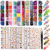 Teenitor 12 Sheets Nail Art Sticker 3D SelfAdhesive Nail Art Decoration with 5 Boxes Holographic Glitter Flakes Butterfl