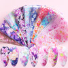 Flowers Nail Art Foil Transfer Stickers Decals Holographic Pink Floral Design Acrylic Nails Supplies for Fingernails Toe