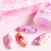 Flowers Nail Art Foil Transfer Stickers Decals Holographic Pink Floral Design Acrylic Nails Supplies for Fingernails Toe