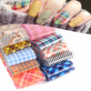 Striped Lattice Nail Art Foils Nails Foil Transfer Stickers Decals Adhesive Holographic Nail Film Design Starry Sky Pape