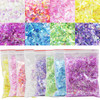 AddFavor Chunky Nail Glitter Set 8 Colors Iridescent Nail Sequin Foil Flakes Stickers Confetti for Nail Art Resin Body F