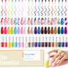 Beetles French Tip Gel Liner Nail Polish Set 20 Colors Nail Art Polish Brown Glitter Pink Blue White Red Purple Swirl Ge