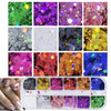 AddFavor 4 Boxes Holographic Nail Sequins Shapes Mixed Iridescent Nail Glitter Flakes Butterfly Hearts Star DIY Design M