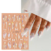 3D Embossed Flower Leaves Nail Art Stickers Decals 4 Sheets 5D SelfAdhesive Pegatinas Uas Summer Nail Supplies Nail Art