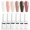 Vishine Transparent Jelly Gel Nail Polish Set Pink Nude Milky White Skin Colors Soak Off UV LED Gels Nail Polish Sheer G