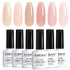 RARJSM Icy Jelly Gel Nail Polish Set of 6 Translucent ColorsSheer Rose Nude Skintone Gelpolish LED UV Gel Clear Milky Li