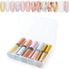 SILPECWEE 10 Rolls Gold Rose Gold Flakes Metallic Nail Transfer Foils Nail Art Stickers Design Stickers 157inches394inch
